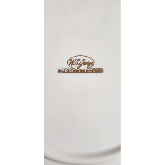 WS George Cake Dessert Plate, Floral, Fluted Gold Trim, 9" - Picture 4 of 4